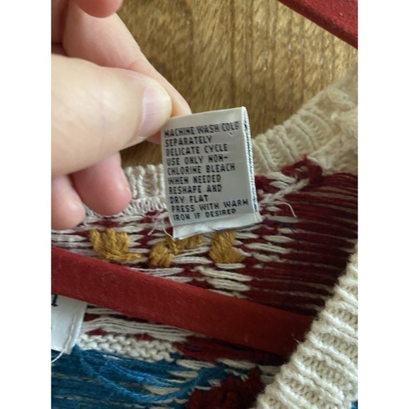 Vintage Westbound Women's White Multicolor Floral Knit Grandma Sweater Vest L - Picture 7 of 11